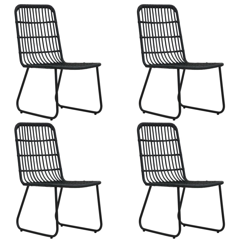vidaXL Poly Rattan 5-Piece Stackable Dining Set in Black