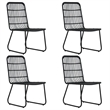 vidaXL Poly Rattan 5-Piece Stackable Dining Set in Black