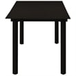 vidaXL Poly Rattan/Powder-Coated Steel/Glass Dining Set in Black