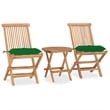 vidaXL Standard Patio Dining Set in Teak Wood - Set Of 2