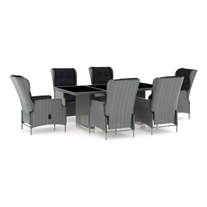 vidaXL Outdoor Dining Set in Light Gray/Black