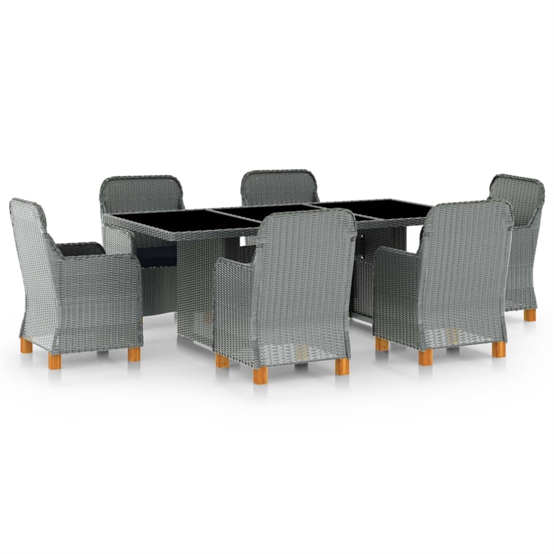 vidaXL 7 Piece Outdoor Dining Set in Light Gray