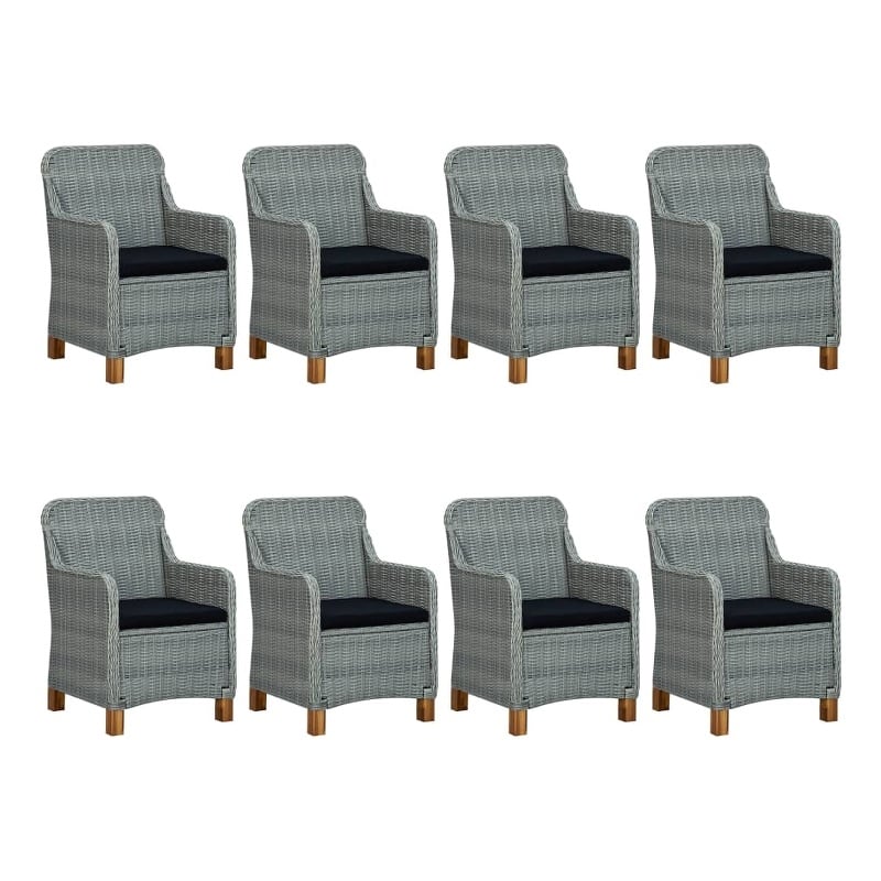 vidaXL 9 Piece Garden Outdoor Dining Set in Dark Gray