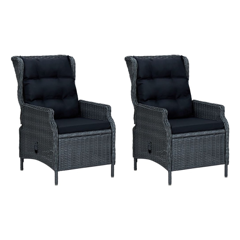 vidaXL Outdoor Dining Set in Dark Gray Poly Rattan Large Outdoor Dining Set