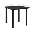 vidaXL Powder-Coated Steel/Glass/Cotton Rope Garden Dining Set in Black