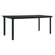 vidaXL Powder-Coated Steel/Glass/Cotton Rope Garden Dining Set in Black