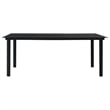 vidaXL Powder-Coated Steel/Glass/Cotton Rope Garden Dining Set in Black