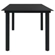 vidaXL Powder-Coated Steel/Glass/Cotton Rope Garden Dining Set in Black