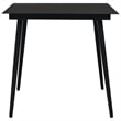 vidaXL PVC Rattan/Powder-Coated Steel/Glass 3-Piece Dining Set in Black