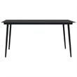 vidaXL PVC Rattan/Powder-Coated Steel/Glass Dining Set in Black