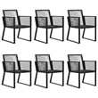 vidaXL PVC Rattan/Powder-Coated Steel/Glass Dining Set in Black