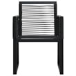 vidaXL PVC Rattan/Powder-Coated Steel/Glass Dining Set in Black