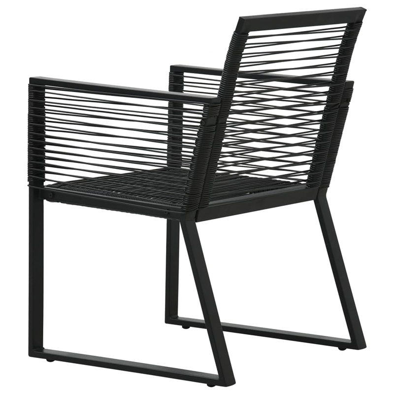vidaXL PVC Rattan/Powder-Coated Steel/Glass Dining Set in Black