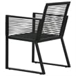 vidaXL PVC Rattan/Powder-Coated Steel/Glass Dining Set in Black