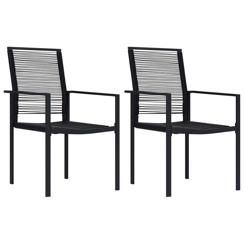 vidaXL 3 Piece Powder-Coated Steel Dining Set in Black
