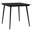 vidaXL Dining Set in Black Glass/Powder-Coated Steel/PVC Hollow Rattan