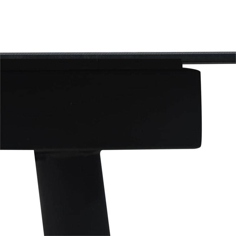 vidaXL Dining Set in Black Glass Large Durable Dining Set Rectangular