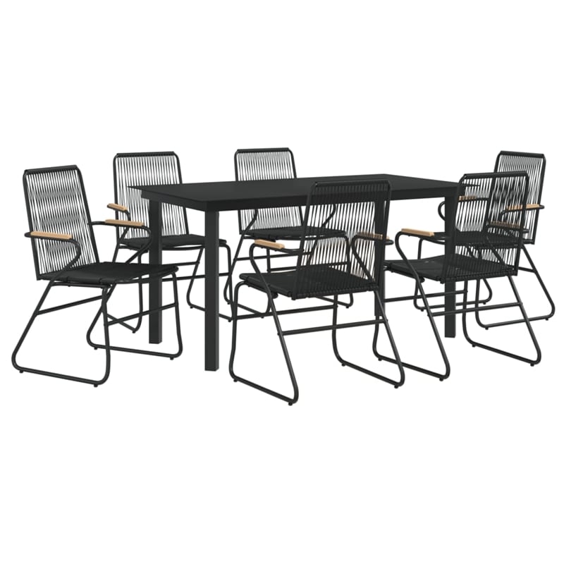 vidaXL Garden Dining Set in Black