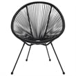 vidaXL Dining Set in Black and Transparent