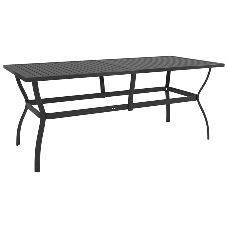 vidaXL Dining Set in Anthracite/Gray Powder-Coated Steel/Textilene