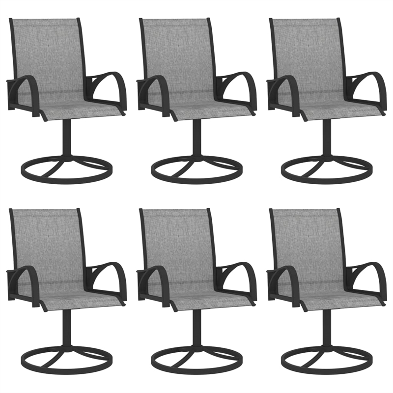 vidaXL Dining Set in Anthracite/Gray Powder-Coated Steel/Textilene