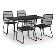 vidaXL Dining Set in Black Poly Rattan Large Stackable Outdoor Dining Set