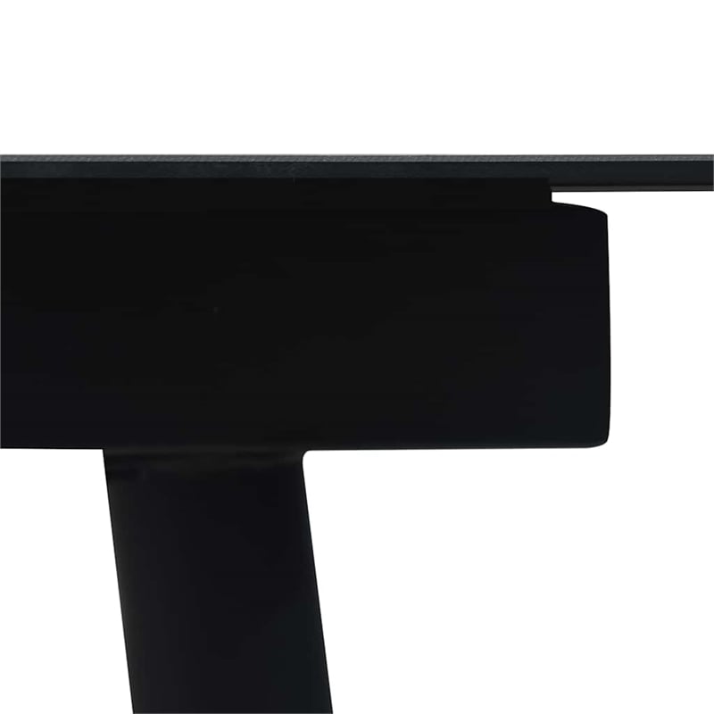 vidaXL Dining Set in Black Powder-Coated Steel Large Durable Dining Set