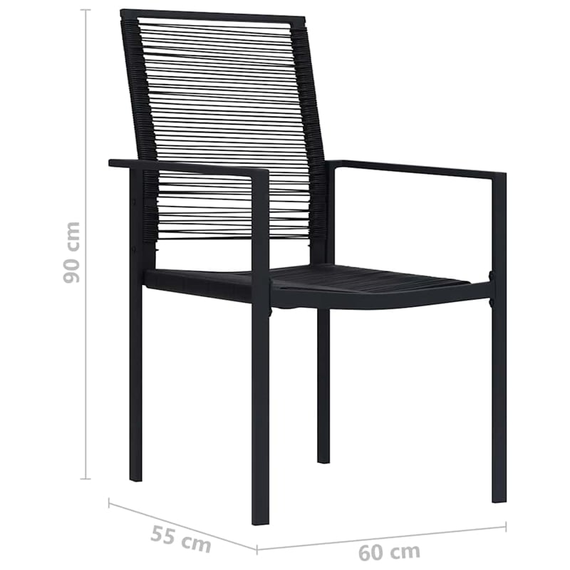 vidaXL Dining Set in Black Powder-Coated Steel Large Durable Dining Set