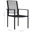 vidaXL Dining Set in Black Powder-Coated Steel Large Durable Dining Set