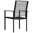 vidaXL Dining Set in Black Powder-Coated Steel Large Durable Dining Set