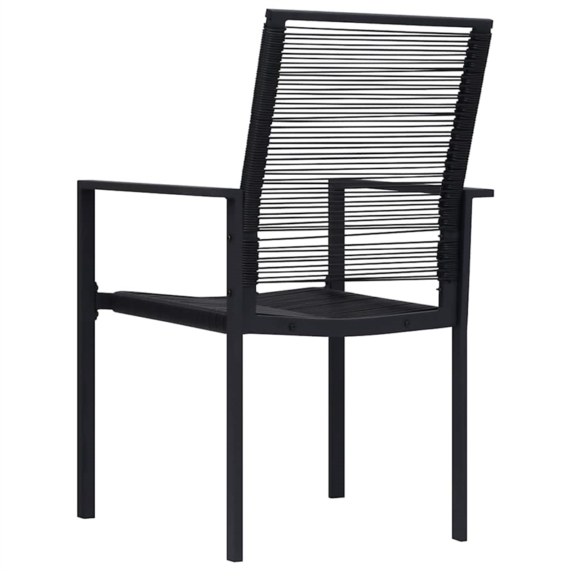 vidaXL Dining Set in Black Glass/Powder-Coated Steel/PVC Hollow Rattan