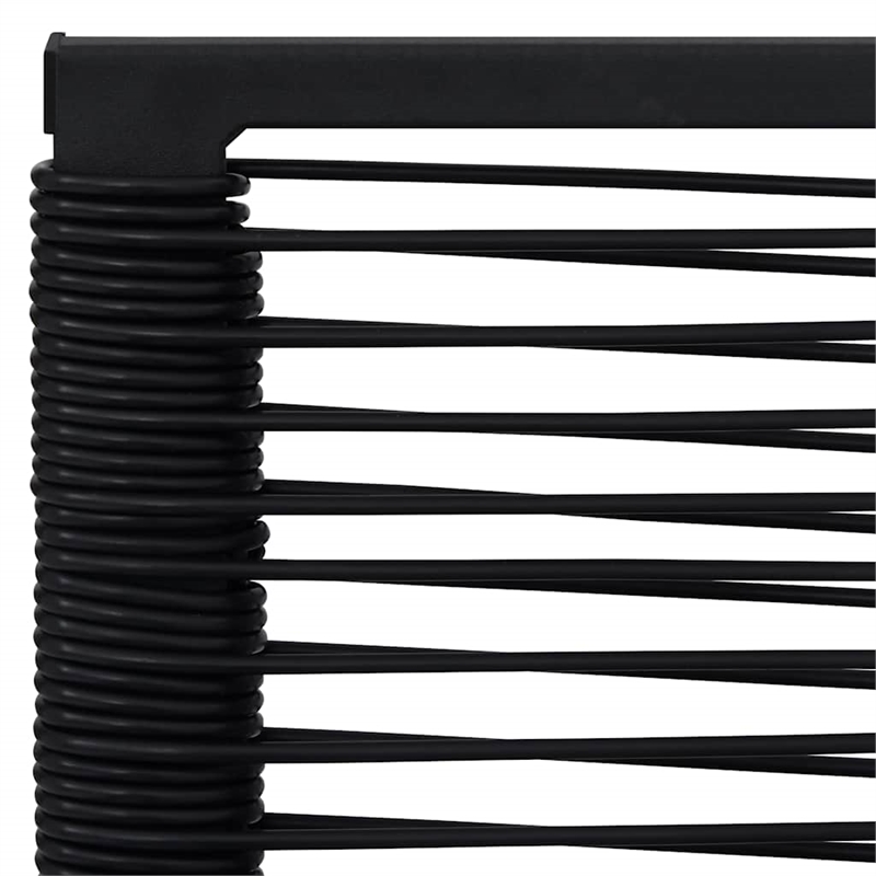 vidaXL Dining Set in Black Glass/Powder-Coated Steel/PVC Hollow Rattan