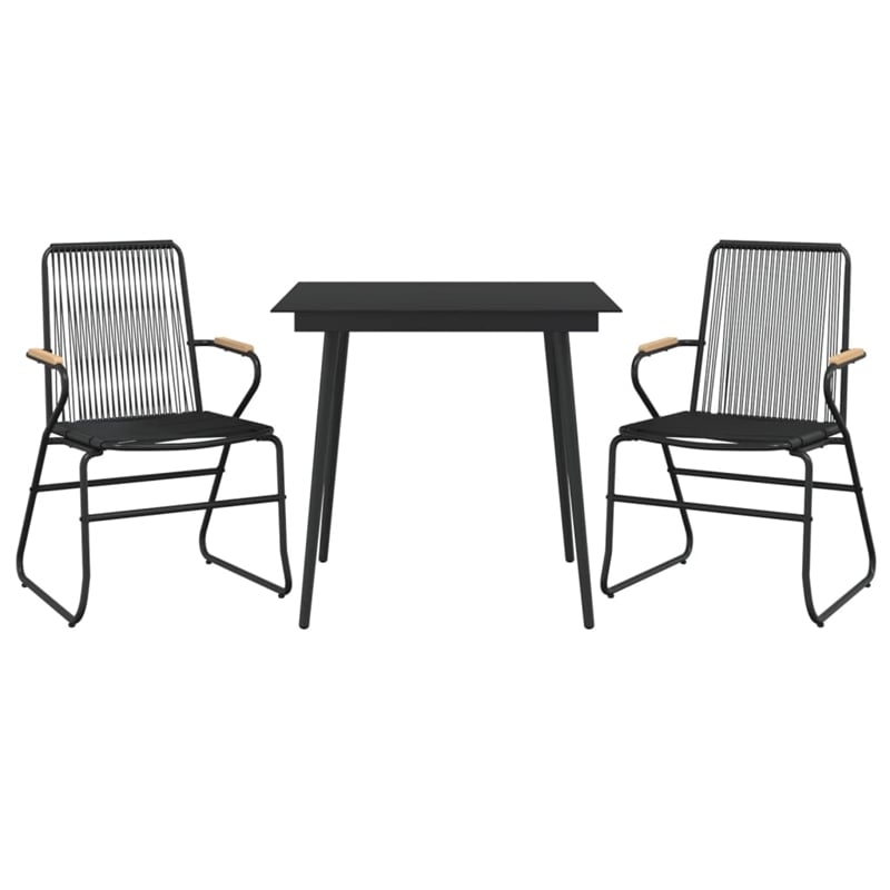 vidaXL Garden Dining Set in Black
