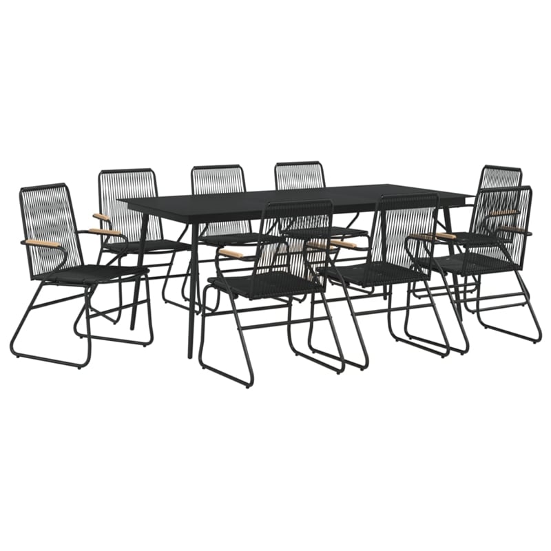vidaXL Garden Dining Set in Black