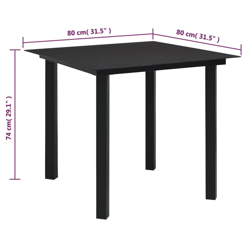 vidaXL Garden Dining Set in Black