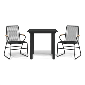vidaXL Garden Dining Set in Black