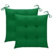 vidaXL Patio Dining Set in Natural Wood/Green Cushion - Set Of 2