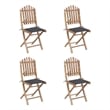 vidaXL Outdoor Dining Set Natural Bamboo Bamboo/Polyester Medium