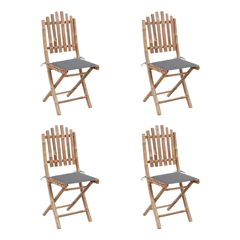 vidaXL Outdoor Dining Set Natural Bamboo Bamboo Medium Foldable