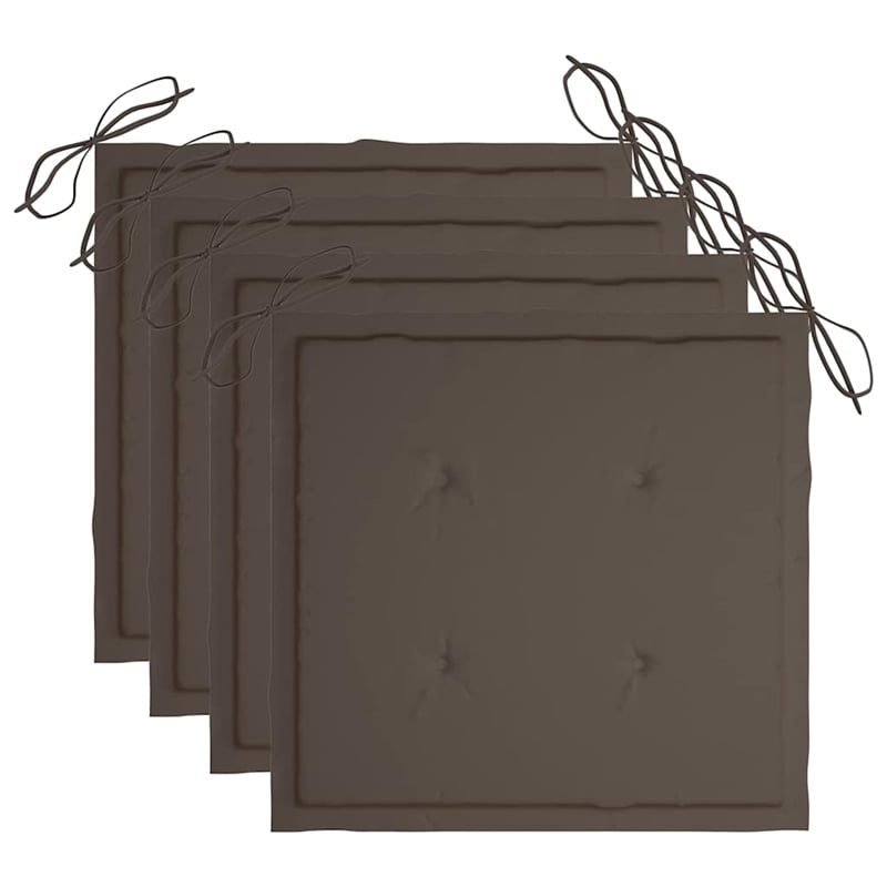 vidaXL Patio Dining Set Natural Bamboo Bamboo/Polyester Medium - Set of 4