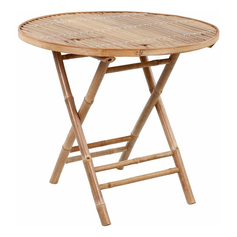 vidaXL Patio Dining Set Natural Bamboo Bamboo/Polyester Medium - Set of 4