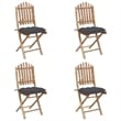 vidaXL Outdoor Dining Set Bamboo Solid Bamboo Medium Collapsible