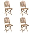 vidaXL Outdoor Dining Set Cream/Natural Bamboo Bamboo/Polyester