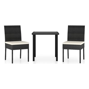 vidaXL Dining Set in Black/Cream