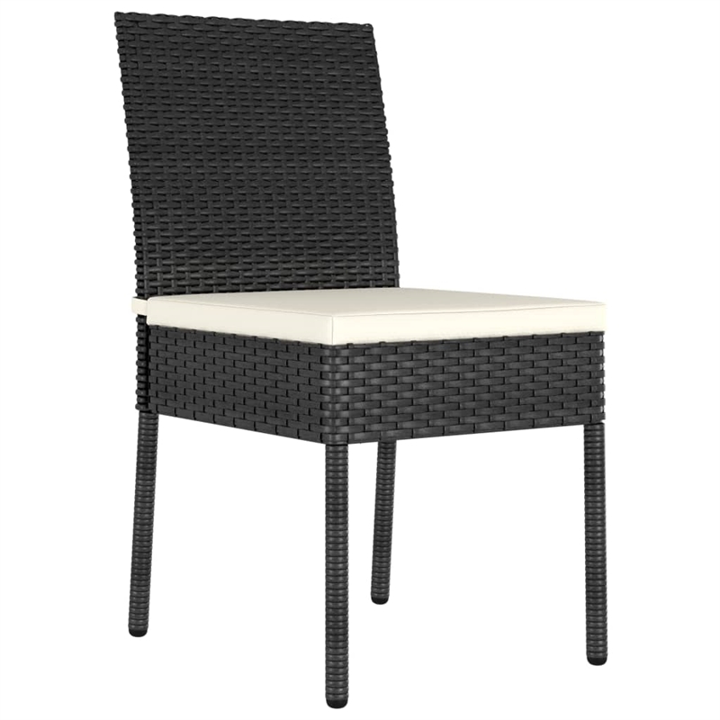 vidaXL Dining Set in Black Poly Rattan Durable Dining Set Rectangular