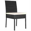 vidaXL Dining Set in Black Poly Rattan Durable Dining Set Rectangular