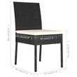 vidaXL Poly Rattan/Powder-Coated Steel/Glass Dining Set in Black