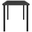 vidaXL Poly Rattan/Powder-Coated Steel/Glass Dining Set in Black