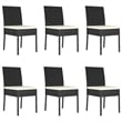 vidaXL Poly Rattan/Powder-Coated Steel/Glass Dining Set in Black