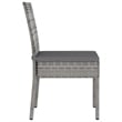 vidaXL Dining Set in Gray Poly Rattan Small Durable Garden Dining Set